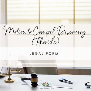 Florida Motion to Compel Discovery After Deadline Has Passed Court Motion - Etsy