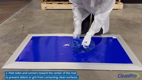 CleanPro 36 in. x 45 in. Disposable Adhesive Sticky/Tacky Mats for Cleanrooms, 30 Sheets per Mat, 4 Count (Blue)