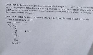 QUESTION 3: The thrust developed by a rocket-motor is given by ... | Filo