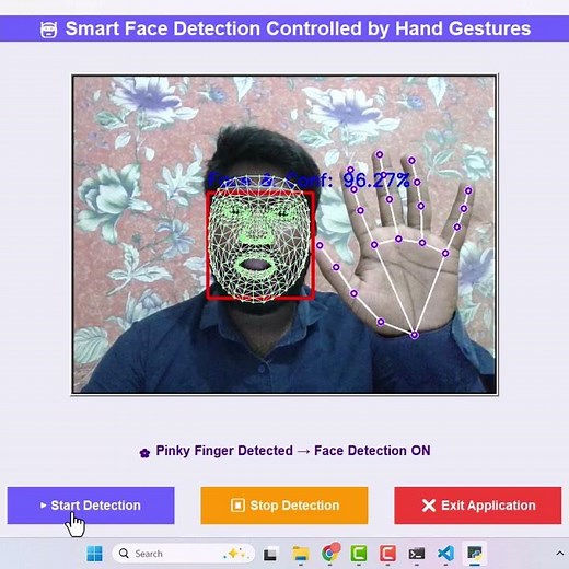 AI-Powered Face Detection Controlled by Hand Gestures Using MediaPipe