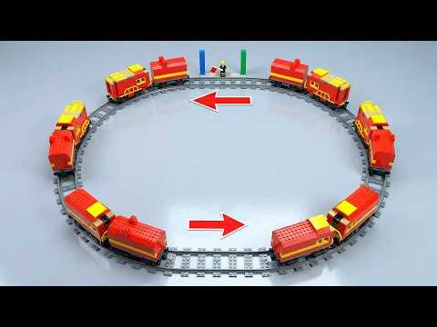 Testing Many LEGO Train Run on Circular Track System | Smart Lego