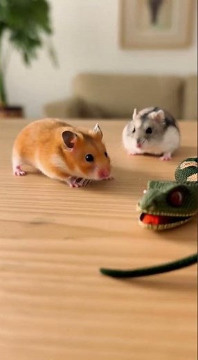 Hamsters vs “Snake” 😂🐹🐍