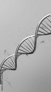 DNA structure 3D animation for medical research. Vertical 4K Stock Video