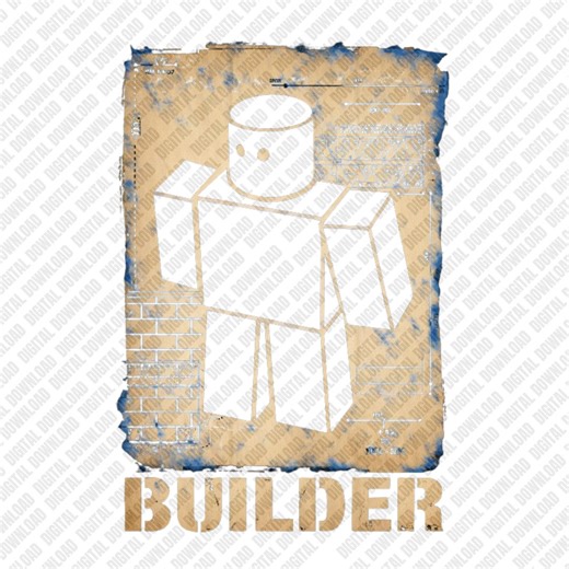 Roblox Builder Blueprint PNG, Retro Block Man Construction Art for DTF and Sublimation, Vintage Gamer Architect Clipart, Industrial Gaming - Etsy