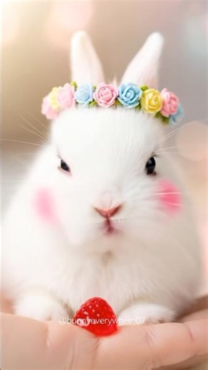 Rabbit eating raspberry jelly 🍓 Cute animal mukbang #animallovers #rabbit #cute #funnyanimals