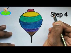How to draw a Top for kids /Top drawing for kids /Very easy top drawing step by step