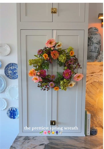 Stunning 24” Faux Floral Spring Wreath for Your Porch