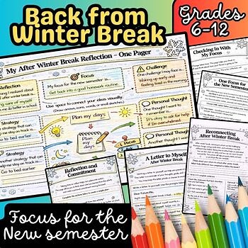 First Day Back from Winter Break SEL Activities | New Year Goal Setting Gr 6-12