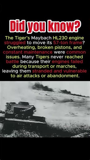 Tiger Tank Engine Issues #historyfacts #tigertank #ww2tanks