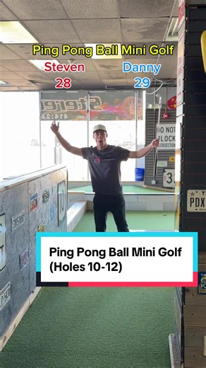 Ping Pong Ball Mini Golf Match (Holes 10-12) #twintourgolf #minigolf #golf #pingpong #fyp @Danny Sanicki @Steven Sanicki