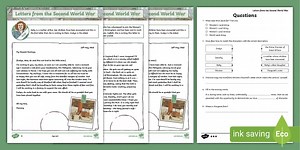 UKS2 Remembering the War:  Letters from WW2 Reading Comprehension Activity