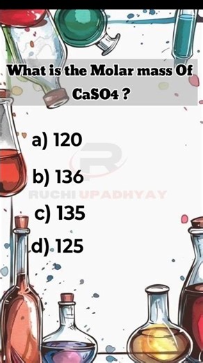 Molar Mass of CaSO4! #chemistry #shorts