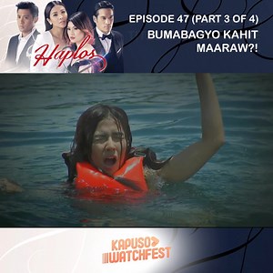 Haplos: Episode 47 (Part 3 of 4) Isang kakaibang biyaya ang naihandog kay Angela (Sanya Lopez). Ang simpleng haplos niya ang nagsisilbing lunas—maging sakit man ito o mga damdamin. Pero hindi pa niya batid ang tungkol dito. Hindi rin alam ni Angela na may kakambal pala ang kakayanan niyang ito. Lalabas ito sa katauhan ni Lucille (Thea Tolentino), kapatid niya sa labas. Kung panggagamot ang kakayanang makukuha ni Angela, pangungulam naman ang kay Lucille. Magugulo ang tahimik na buhay ni Angela s