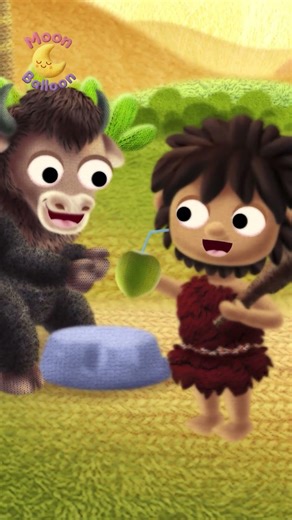 Moon Balloon | 🔥Caveman Meets YAK | Relaxing Baby Music🎵💤 #shorts #babysleepmusic