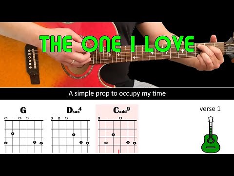 THE ONE I LOVE - R.E.M. - Guitar lesson - Acoustic guitar (with chords & lyrics)
