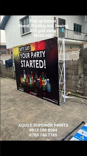 Pop Up Banner Stand for Events, Exhibitions & Trade Shows | 3x3 Grid Display