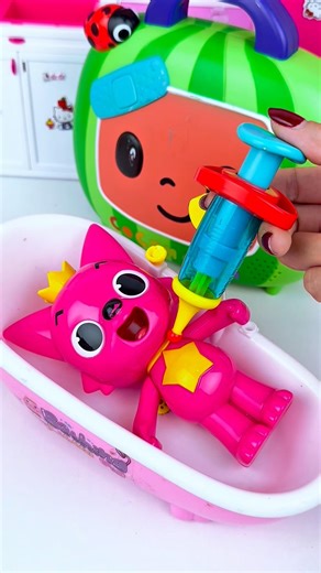 Satisfying with Unboxing Miniature Pinkfong Ambulance Set Toy, Doctor Playset | ASMR Video