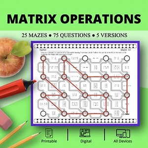 Matrix Operations Maze Activity
