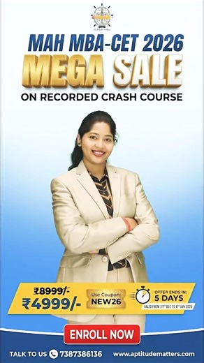 MAH MBA CET 2026 Crash Course Sale Is LIVE!