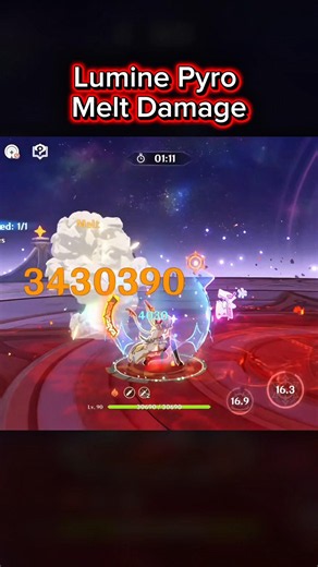 Melt Pyro Traveler Build Showcase #genshinimpact #ebros #genshin