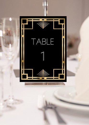 Printable Gatsby Table Numbers Template, Harlem Nights, Roaring 20s, Wedding Table Numbers, Party, Gala, Table Decor, Editable - Etsy