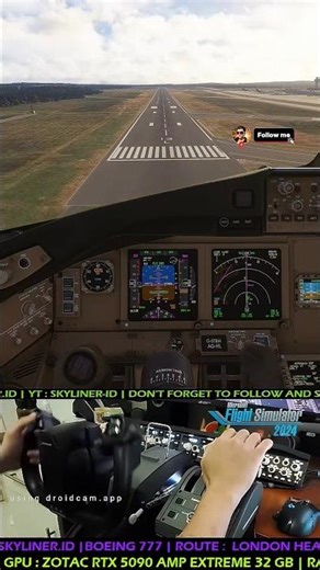 🛩 BOEING 777 ⚠️ BUTTER LANDING 📍 COLOGNE KOLN BONN GERMANY #aviation #msfs2020 #msfs2024