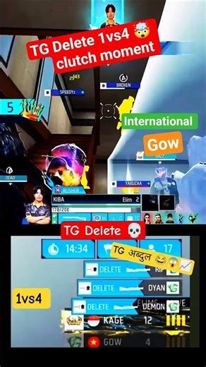 TG Delete 1vs4 🤯 International Clutch Moment 🔥💀 | Free Fire eSports Highlights