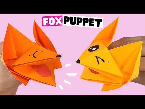 How to make fox puppet out of paper, origami fox puppet