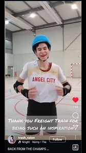3.7K views · 89 reactions | At WFTDA Champs 2024, I did my first ever Jersey swap! My white Angel City Jersey now lives with Trash Panda from Roller Derby Toulouse! @rollerderbytls Trash Panda's Jersey now lives with me in Texas. I used it am for a character in one of my storyline videos! Hopefully one day I'll see my jersey in person again! Maybe I'll take a trip to France.  @trash_raton #jerseyswap #jerseytrade #rollerderby #derby #jammer | Freight Train | Facebook