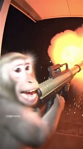 Monkey Fires Gun | CCTV Video #shorts monkey #monkeyvideo #monkeyfiresgun #cctv