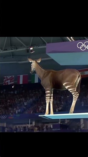 Okapi (What's That? Diving Okapi Stuns Olympic Crowd with Graceful 10m Platform Dive Flip