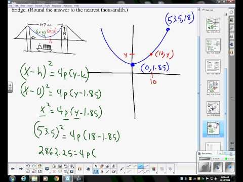 Suspension Bridge Parabola Word Problem November19 0910