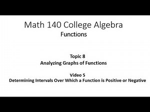 Determining the Intervals Over Which a Function is Positive or Negative