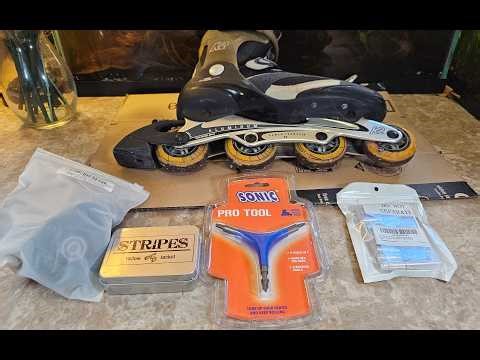 K2 Inline Skate Wheels Installed (AOWESM Wheels, Stripes Bearings, Spacers) and Unboxing