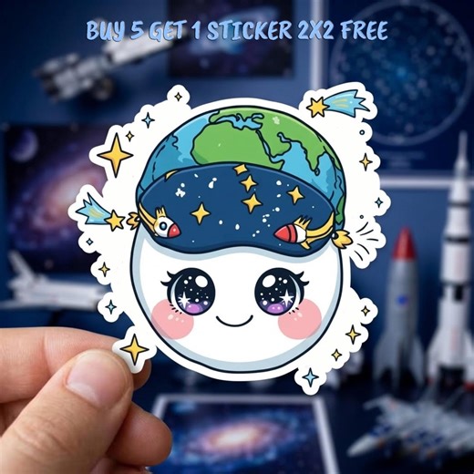 Copy Moon Joy Sticker, Cute Space Sticker, Laptop Sticker, Phone Sticker, Amaze, Solar System, Astronaut, Mission Control, Science Gift - Etsy