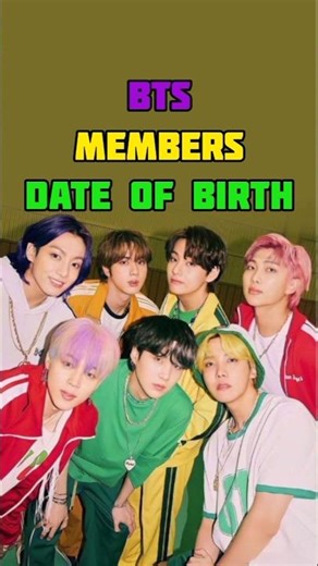 BTS Members Date of Birth 💘 [ Pink Facts ] #kpop #idol #korean #shorts