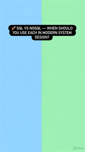 🗣️ SQL vs NoSQL - when to use which one? !! Important System Design #shorts #tech #systemdesign