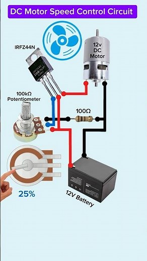 Speed Controller Circuit | DC Motor | Diagram Explanation #shorts #motor