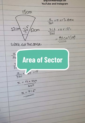Free GCSE Math Tips for Area of Sector | Tutoring Video
