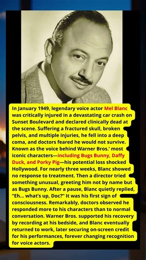 THE VOICE THAT WOKE FROM A COMA: HOW BUGS BUNNY SAVED MEL BLANC