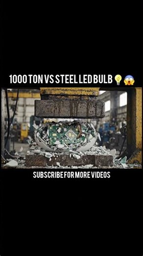 Why does an LED Bulb EXPLODE like this? 💡😱 #satisfying #viral #hydraulicpress #bulb #asmr #crushing