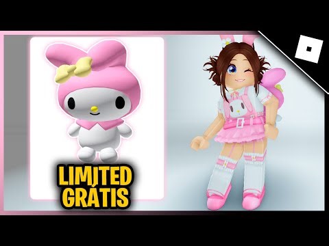 COMO PEGAR MOCHILA DE PELÚCIA DA MY MELODY GRÁTIS NO ROBLOX 2025 + SKIN MY MELODY NO ROBLOX
