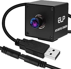 ELP 4K USB Camera with Microphone for Computer and Raspberr pi Mini UVC USB2.0 Webcam IMX415 USB with Camera 2160P Audio Video Lightburn Camera PC Laptop USB Camera (100degree no Distortion Lens)