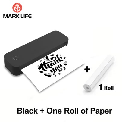 Marklife D210 A4 Thermal Label Printer, Tattoo Thermal Printer, Mini Portable Bluetooth Printer, Can Print Tattoos And Documents, Comes With 1 Roll Of A4 Paper And 3 Sheets Of Tattoo Paper, Can Print 210mm Wide Paper, No Ink Needed. Compatible With IOS And Android. USB Chargeable, Suitable For Office, School, Home, Music Festivals, Weddings | SHEIN