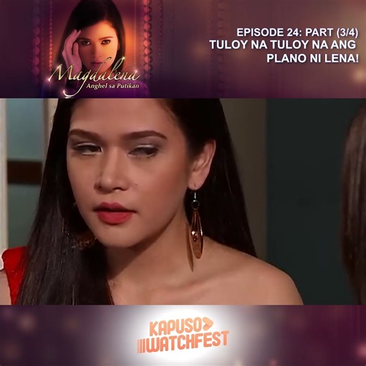 Magdalena tells the story of Lena, a simple girl who works hard to support her family. Aside from her pure heart, men are also smitten by Lena’s natural beauty. But Lena doesn't have eyes for any of her admirers. She is already in love with her childhood friend Abel, whom she also considers as her first love. However, Lena’s mother Luding is against her relationship with Abel. Luding wants Lena to marry Baron, a wealthy guy from Manila. Luding and her husband Dolpo think that Lena’s marriage to 