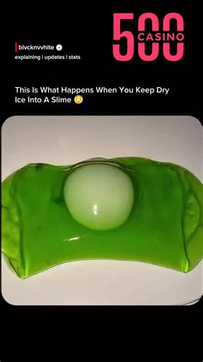 BlackAndWhite on Instagram: "When you put dry ice (solid carbon dioxide) into slime, an interesting reaction occurs. Dry ice is extremely cold (around –78°C), and when it comes into contact with the slime, it begins to sublimate, meaning it changes directly from a solid to a gas without becoming liquid. This process releases carbon dioxide gas, which creates bubbles and fog inside the slime. As a result, the slime appears to bubble, expand, and smoke, giving a cool, fizzy, and foggy effect. The 