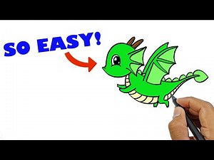 How to draw a cute dragon easy step by step easy version | Simple Drawings For Beginners
