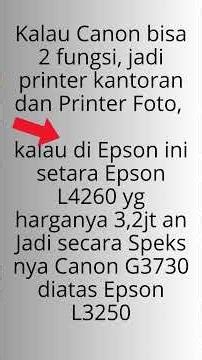 Epson L3250 vs. Canon G3730 Comparison
