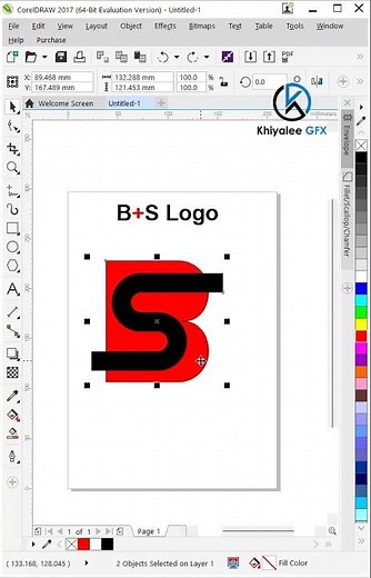 BS two letter logo design in coreldraw x7 #logo #coreldraw #letterlogo