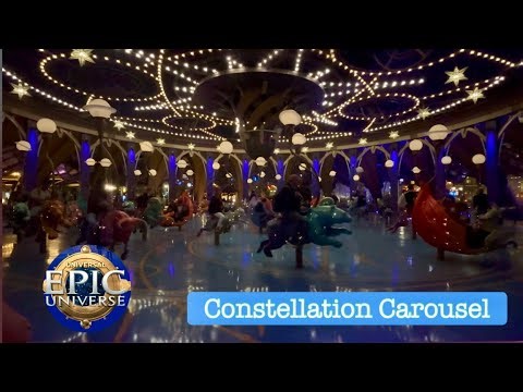 Universal’s Epic Universe Constellation Carousel (Full Ride at Night)